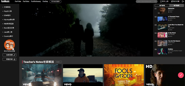 FUNDAY FunMusic 介面