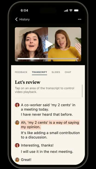 Cambly 自動課堂謄寫功能