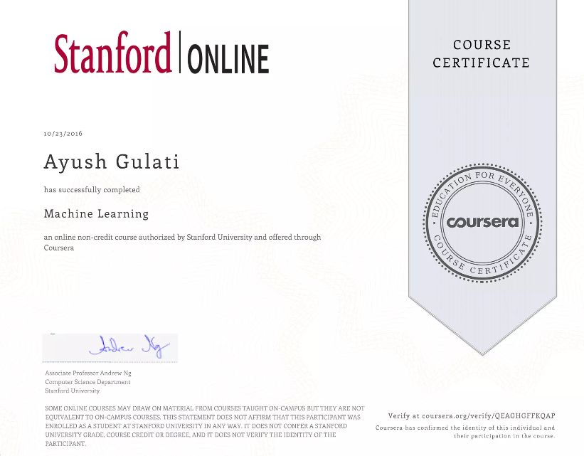 Coursera 證書範本